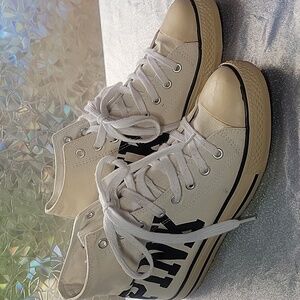 Rare Vintage VS Pink Cream & White Hightop Sneaker Mannequin Shoes Prop Display